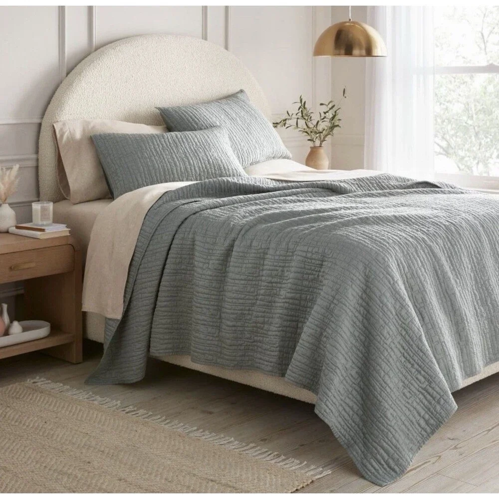Queen TENCEL Quilt Light Teal Green - Threshold NEW